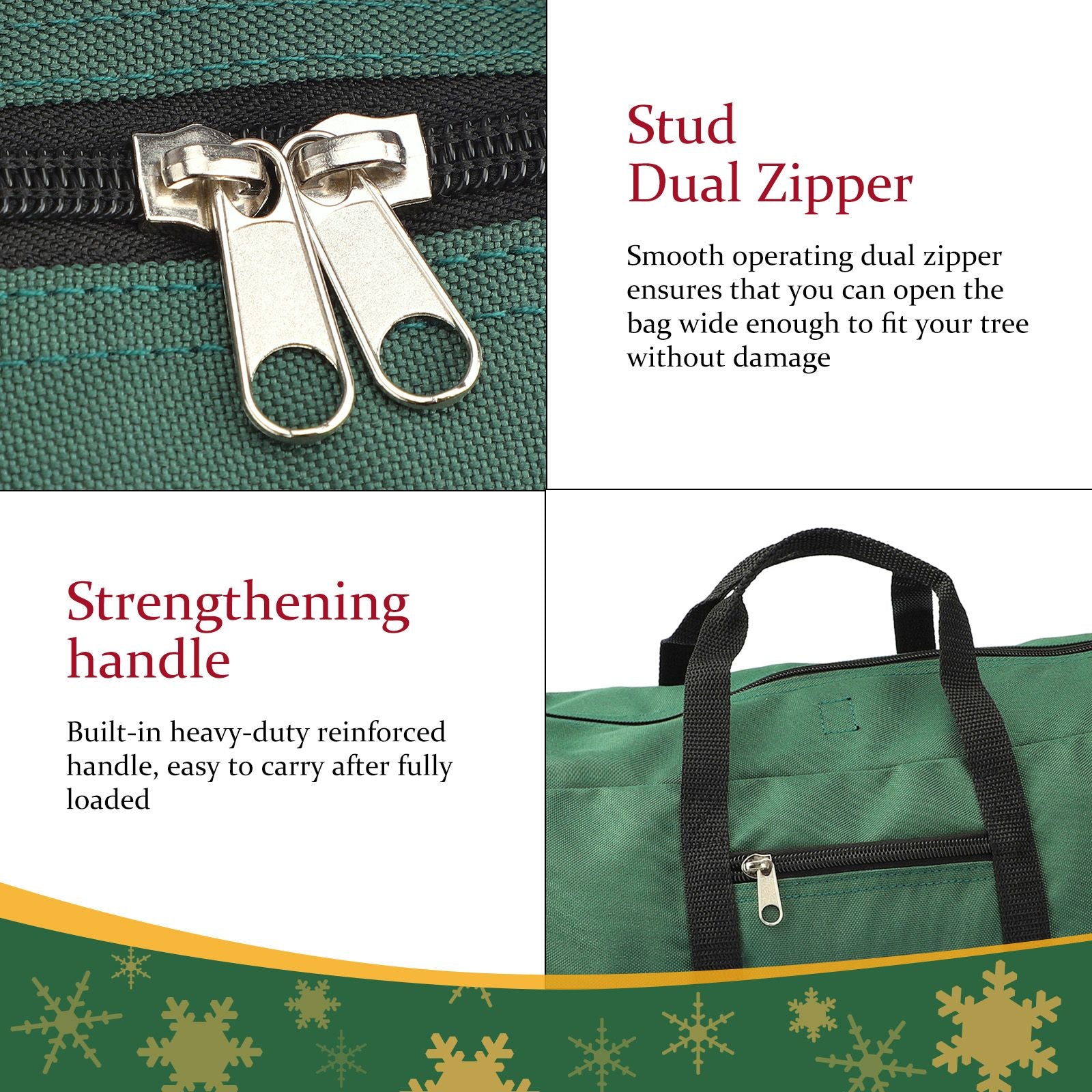 Christmas Tree Storage Bag 600D Oxford Cloth with Handle for 7in Tall Detachable Tree Red 152.4x50.8x63.5cm