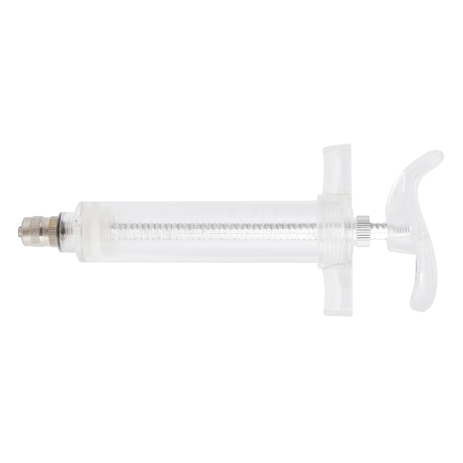 Veterinary Use Syringe Plastic Steel Adjustable Manual Feeding Injector for Livestock Farm20ml 14.5cm / 5.7in