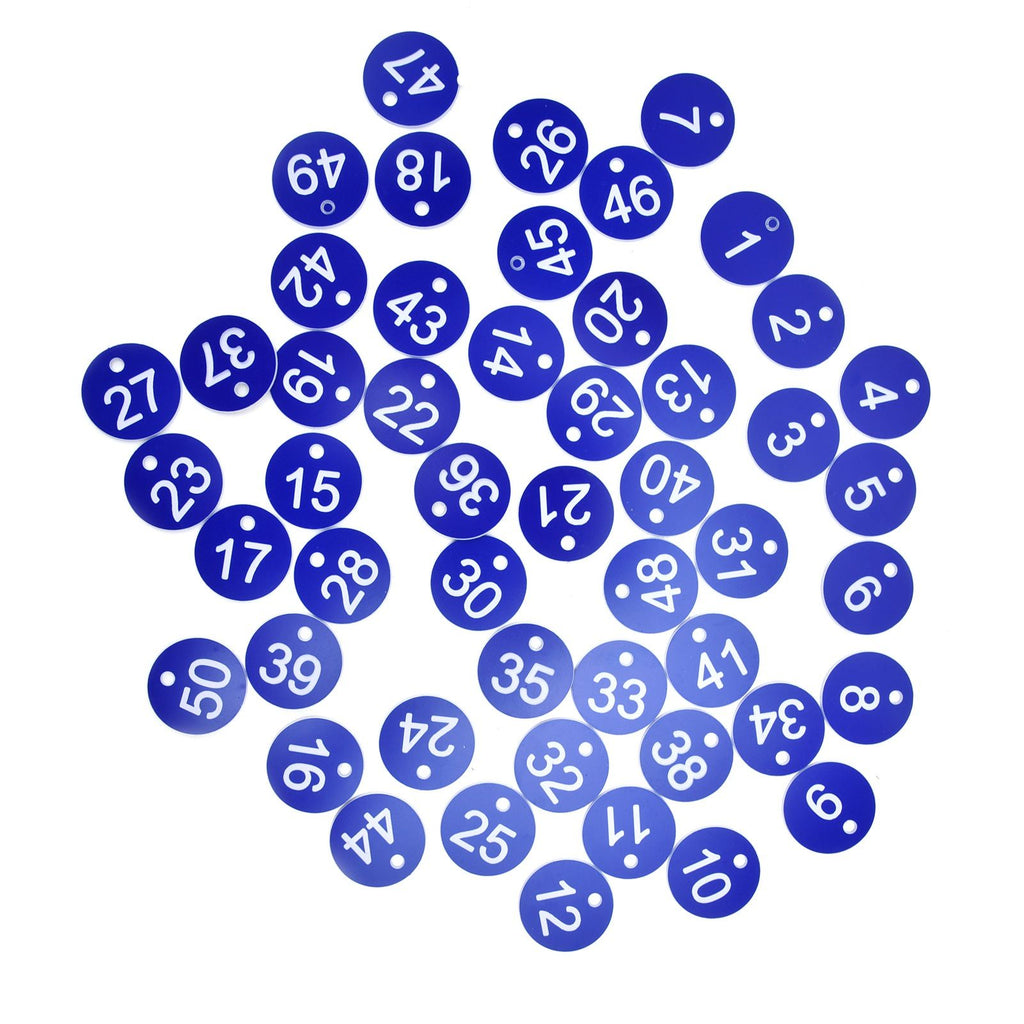 50PCS Numbered Label Numbered Tag for Farm Livestock Beekeeping Husbandry Breeding Supplies1-50 Blue