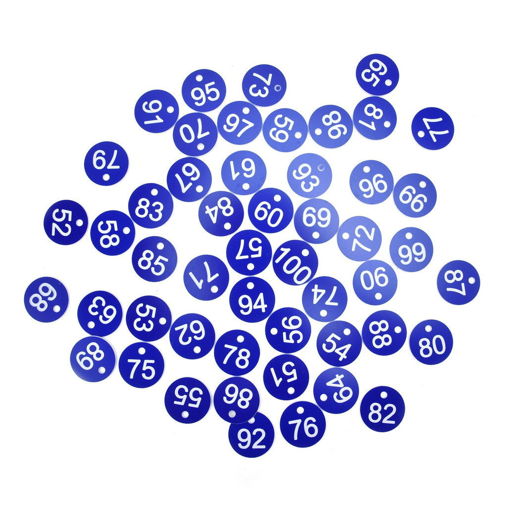 50PCS Numbered Label Numbered Tag for Farm Livestock Beekeeping Husbandry Breeding Supplies51-100 Blue
