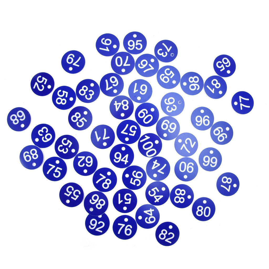 50PCS Numbered Label Numbered Tag for Farm Livestock Beekeeping Husbandry Breeding Supplies51-100 Blue