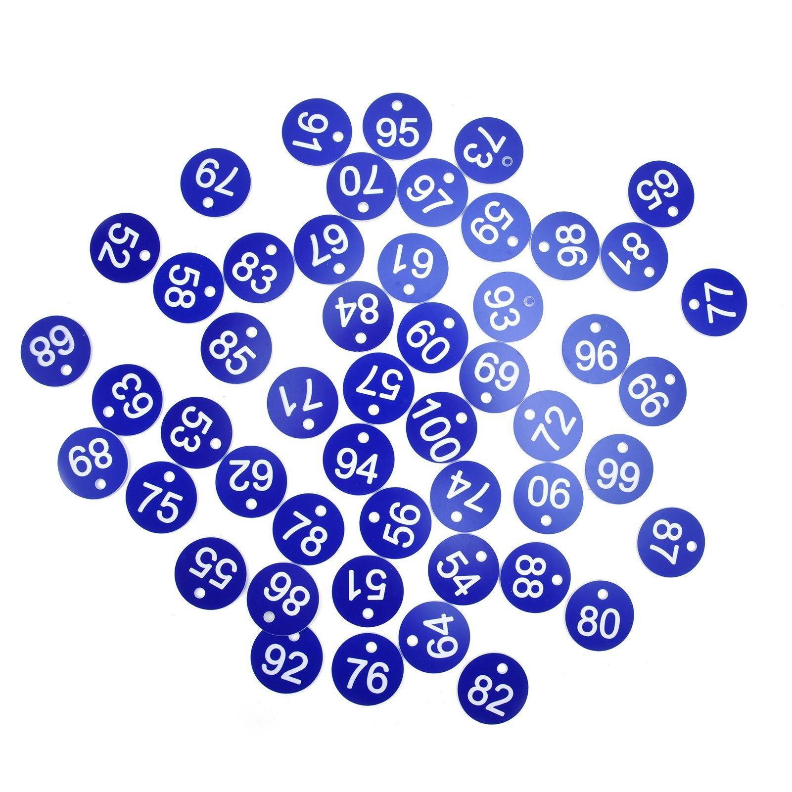 50PCS Numbered Label Numbered Tag for Farm Livestock Beekeeping Husbandry Breeding Supplies51-100 Blue