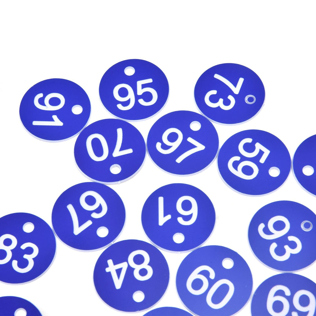 50PCS Numbered Label Numbered Tag for Farm Livestock Beekeeping Husbandry Breeding Supplies51-100 Blue