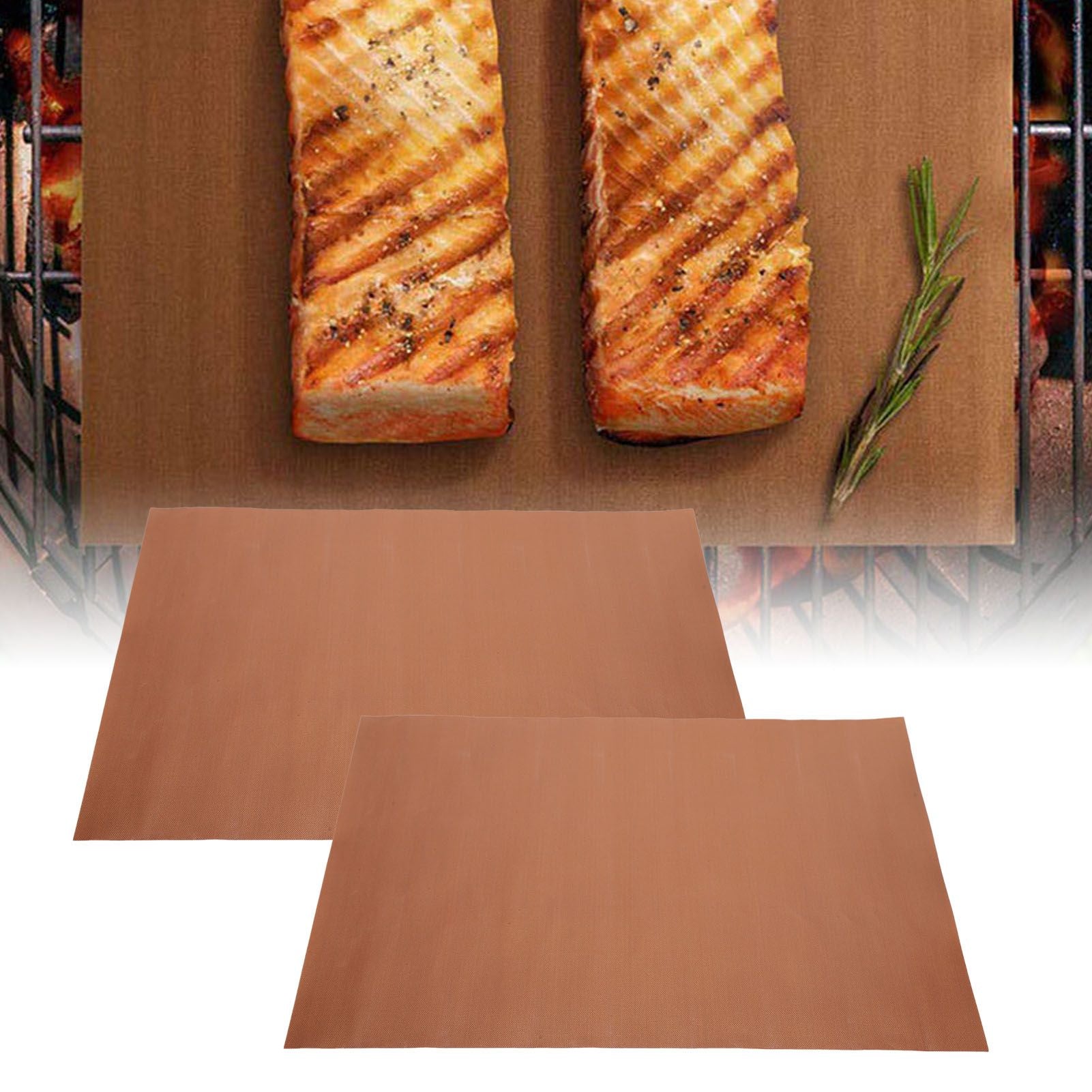 40x33cm Barbecue Mat Non‑Stick Heat‑Resistant BBQ Grill Mat for Kitchen Outdoor Camping