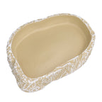 Reptile Food Water Bowl Resin Pets Feeding Plate Dish for Aquarium Tortoises Turtles Lizards Yellow