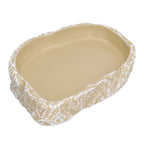 Reptile Food Water Bowl Resin Pets Feeding Plate Dish for Aquarium Tortoises Turtles Lizards Yellow