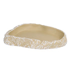 Reptile Food Water Bowl Resin Pets Feeding Plate Dish for Aquarium Tortoises Turtles Lizards Yellow