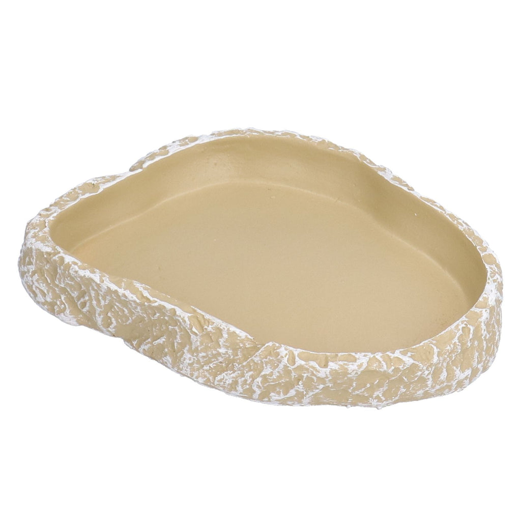 Reptile Food Water Bowl Resin Pets Feeding Plate Dish for Aquarium Tortoises Turtles Lizards Yellow