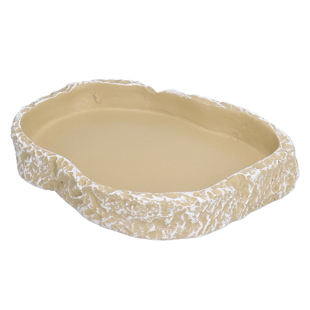 Reptile Food Water Bowl Resin Pets Feeding Plate Dish for Aquarium Tortoises Turtles Lizards Yellow
