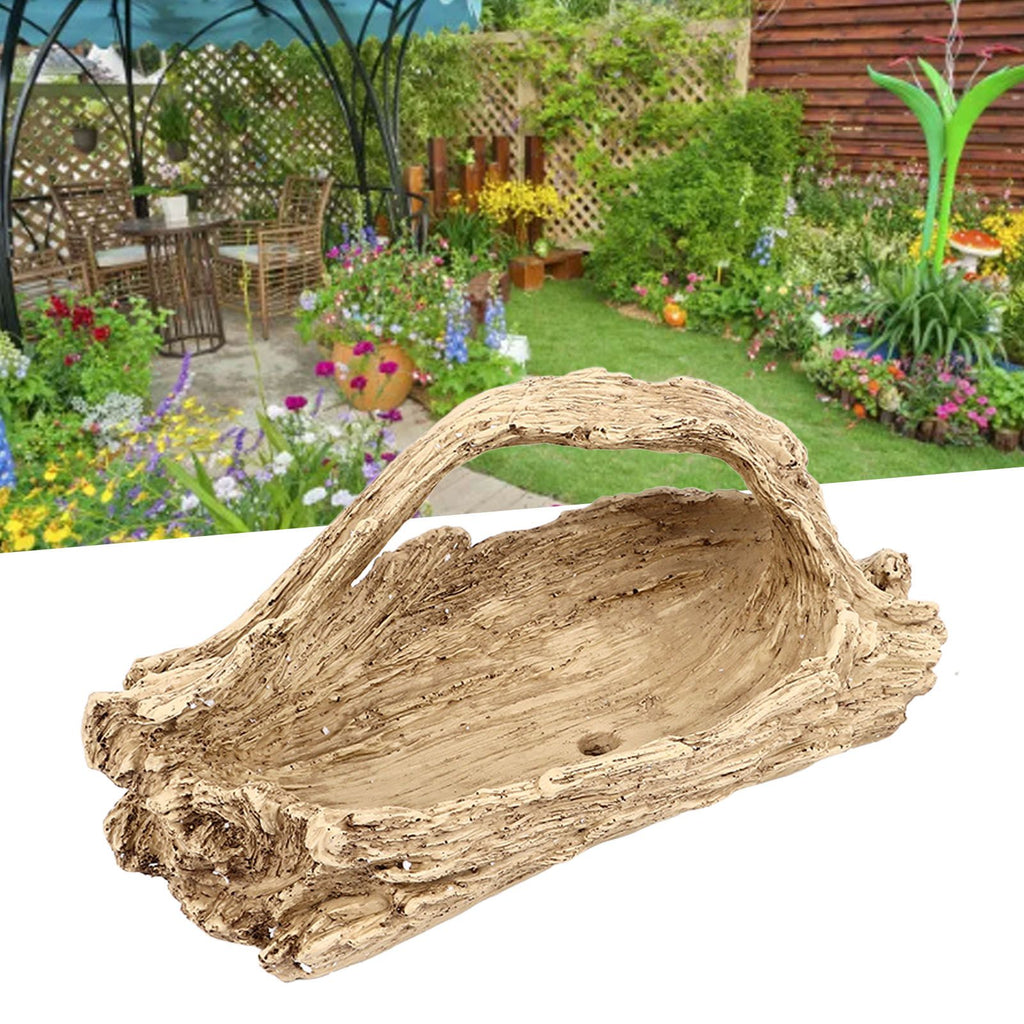Artificial Driftwood Succulent Planter Faux Wood Resin Succulent Planter for Windowsill Desktop Coffee Table