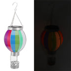 Hot Air Balloon Solar Lantern 600MAH Rainbow Color Automatic On Off Warm Light Outdoor Solar Hanging Lights for Patio Garden Porch