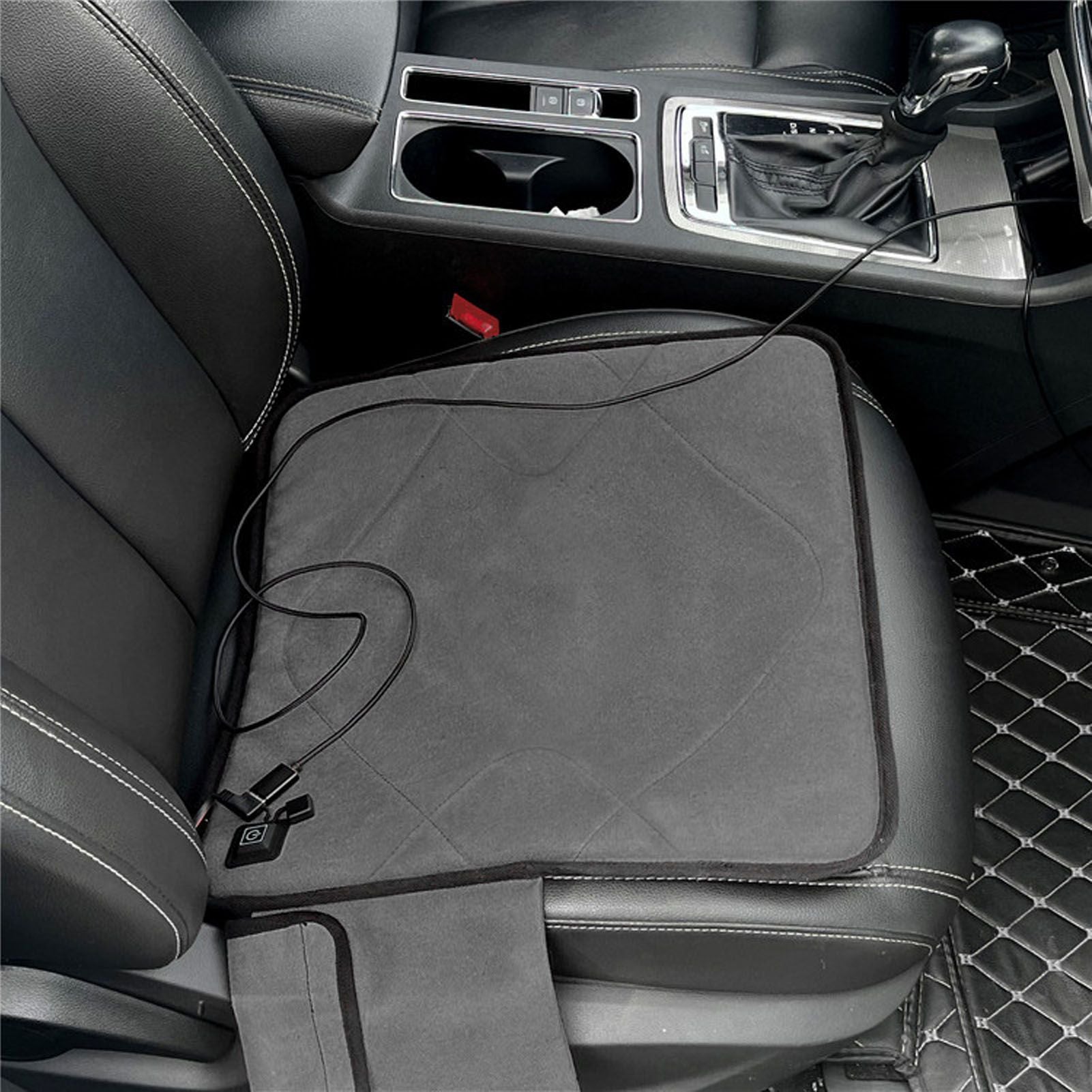 USB Heated Seat Cushion Adjustable Lightweight Heated Stadium Cushion for Camping Fishing Home Office Deep Gray