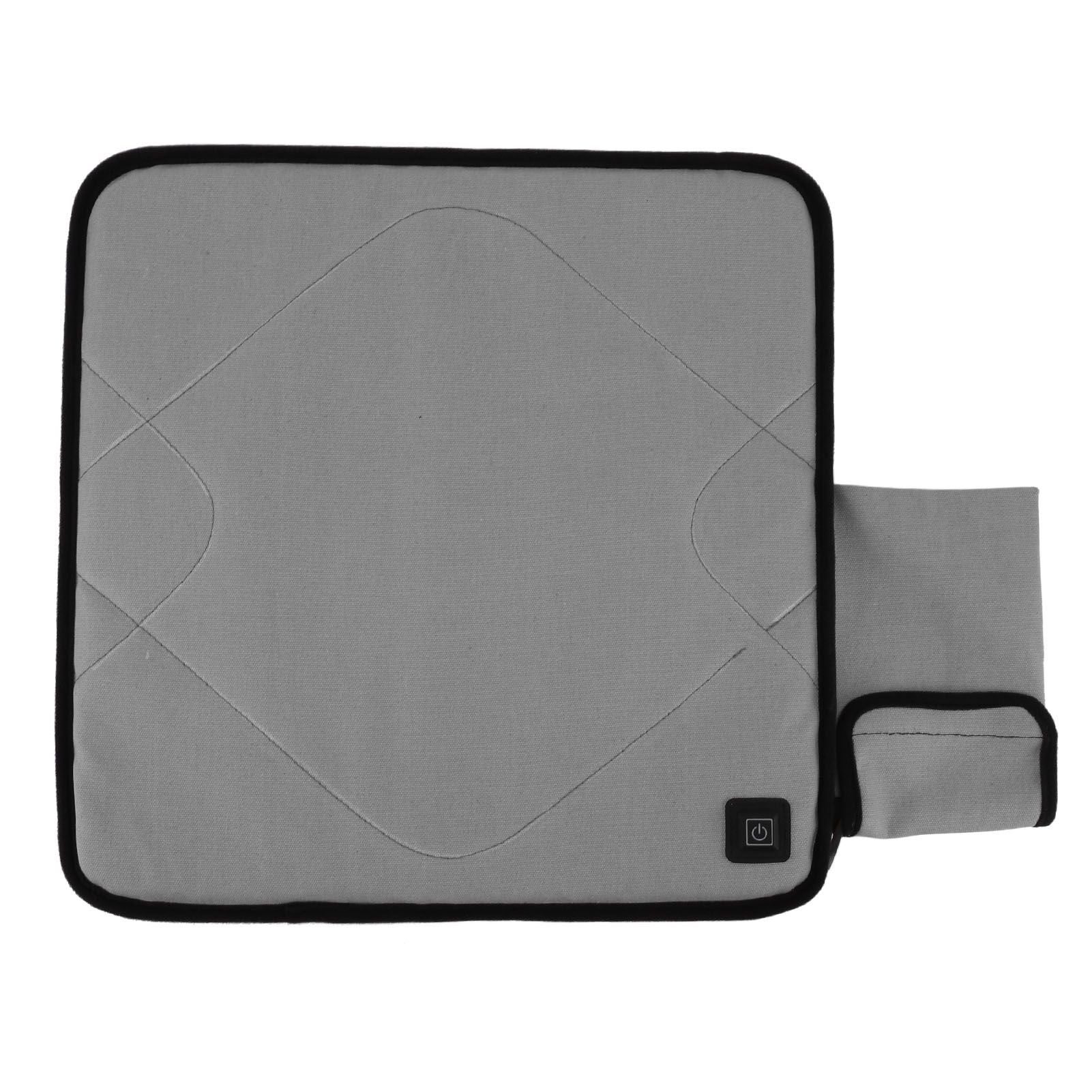 USB Heated Seat Cushion Adjustable Lightweight Heated Stadium Cushion for Camping Fishing Home Office Deep Gray