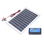 Solar Panel Kit 50W 18V with MPPT Waterproof Charge Controller 3meter Battery Clamp for Outdoor RV Boat Trailer Camper