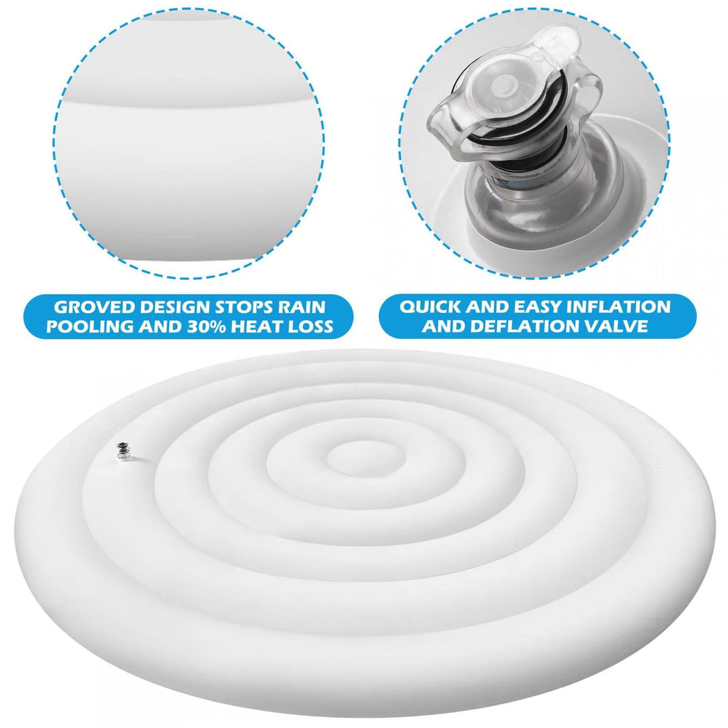 4.5 Ft Inflatable Hot Tub Cover Foldable Energy Saving Lid for Round Outdoor Inflatable Hot Tubs