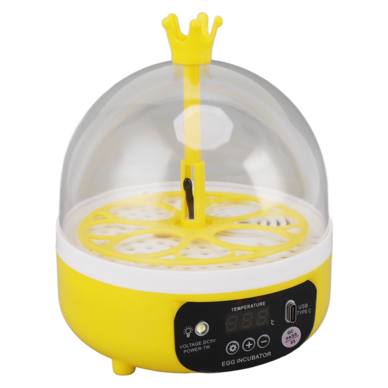 Mini Egg Incubator for Home Automatic Temperature Humidity Control 4 Eggs Candler Poultry Hatching Machine for Chickens Ducks Pigeons Auto Turning