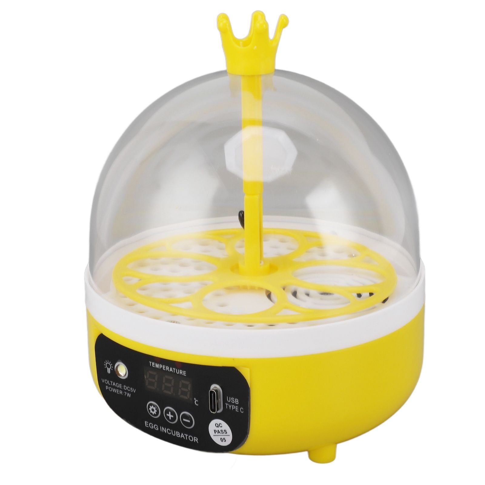 Mini Egg Incubator for Home Automatic Temperature Humidity Control 4 Eggs Candler Poultry Hatching Machine for Chickens Ducks Pigeons Auto Turning