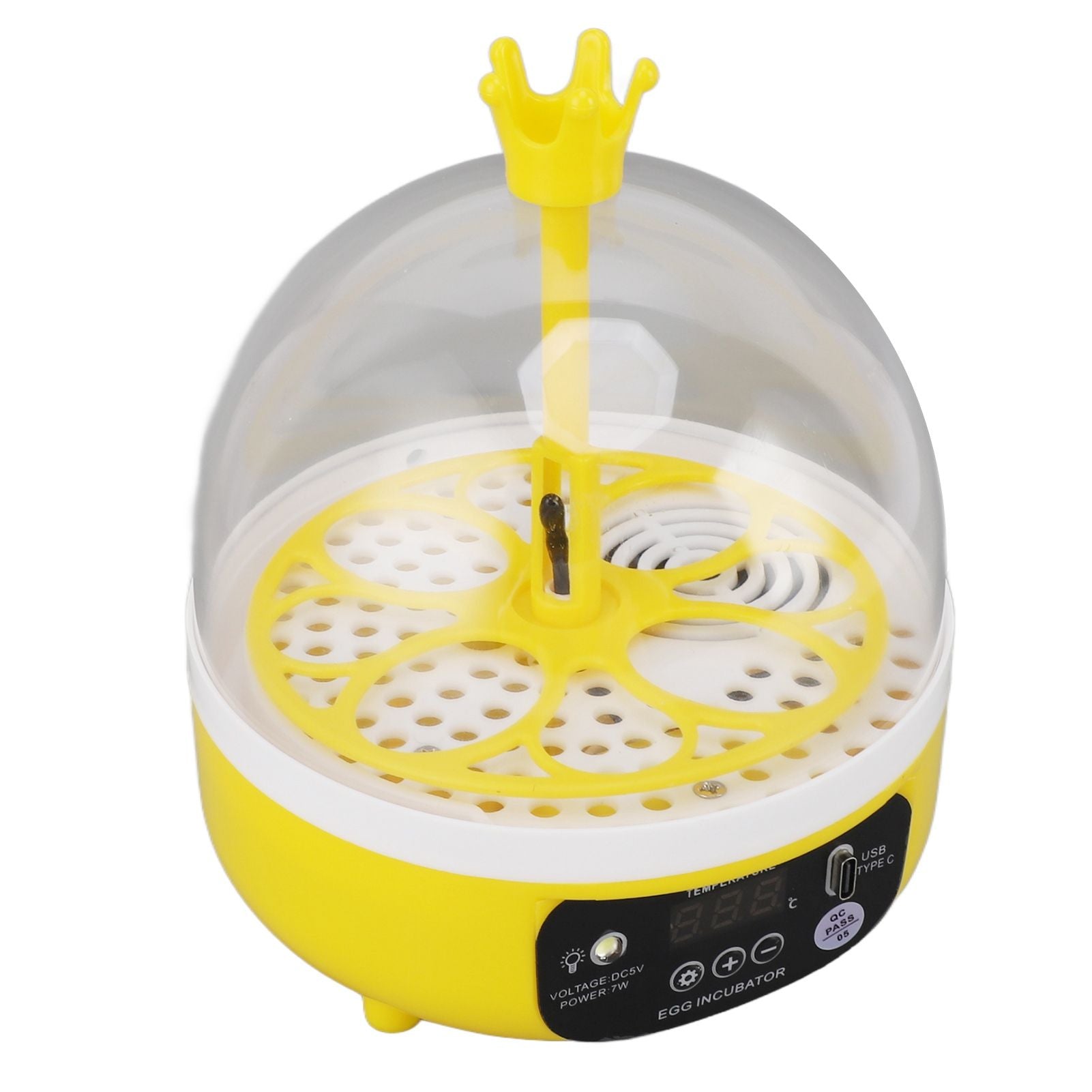 Mini Egg Incubator for Home Automatic Temperature Humidity Control 4 Eggs Candler Poultry Hatching Machine for Chickens Ducks Pigeons Auto Turning