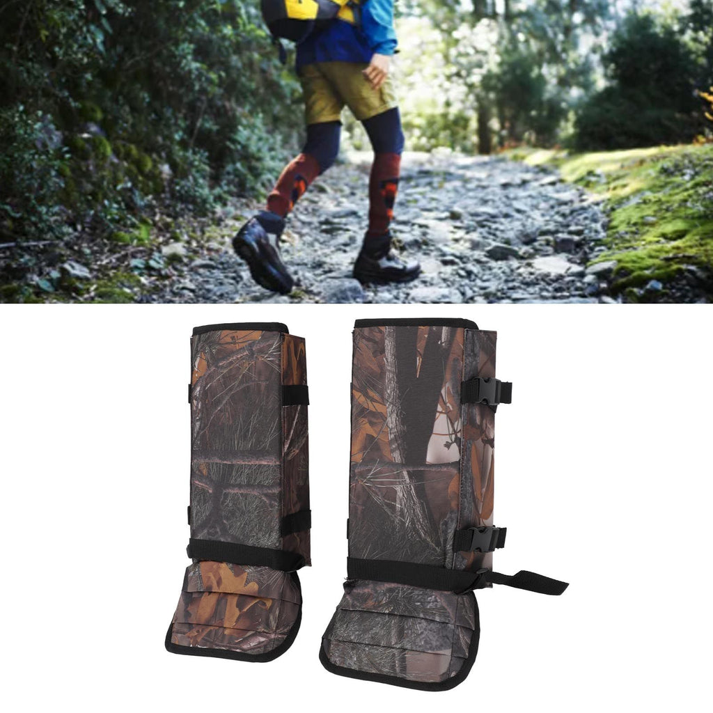 1 Pair Snake Gaiters Polyester Fiber Breathable Lightweight Snake Proof Leg Cover for Hiking Camping Mountaineering Leaf