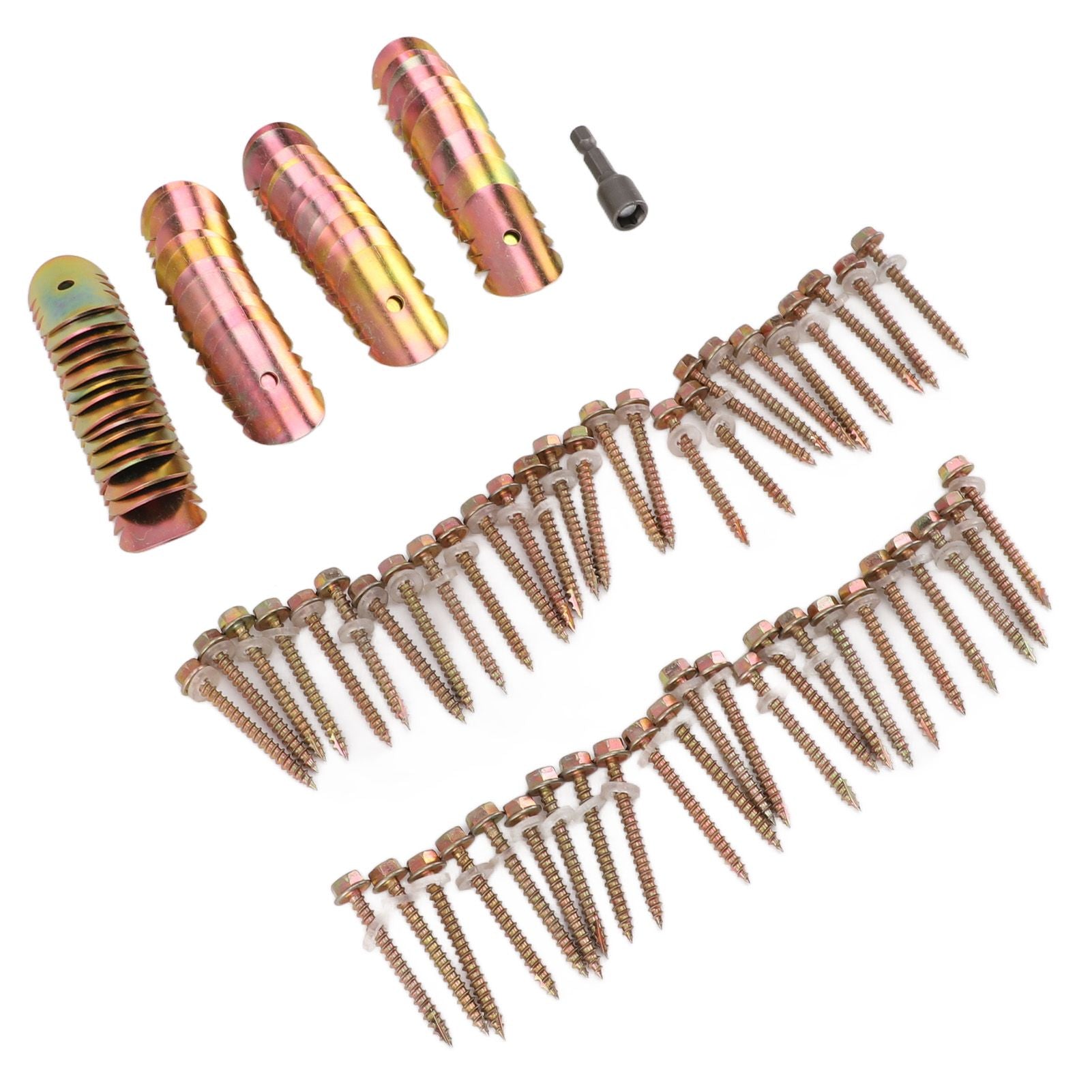 50 Sets Fence Wire Fasteners Carbon Steel Zinc Plated Rust Proof Wire Fencing Staples with Hex Socket Wrench for Repairing Fence