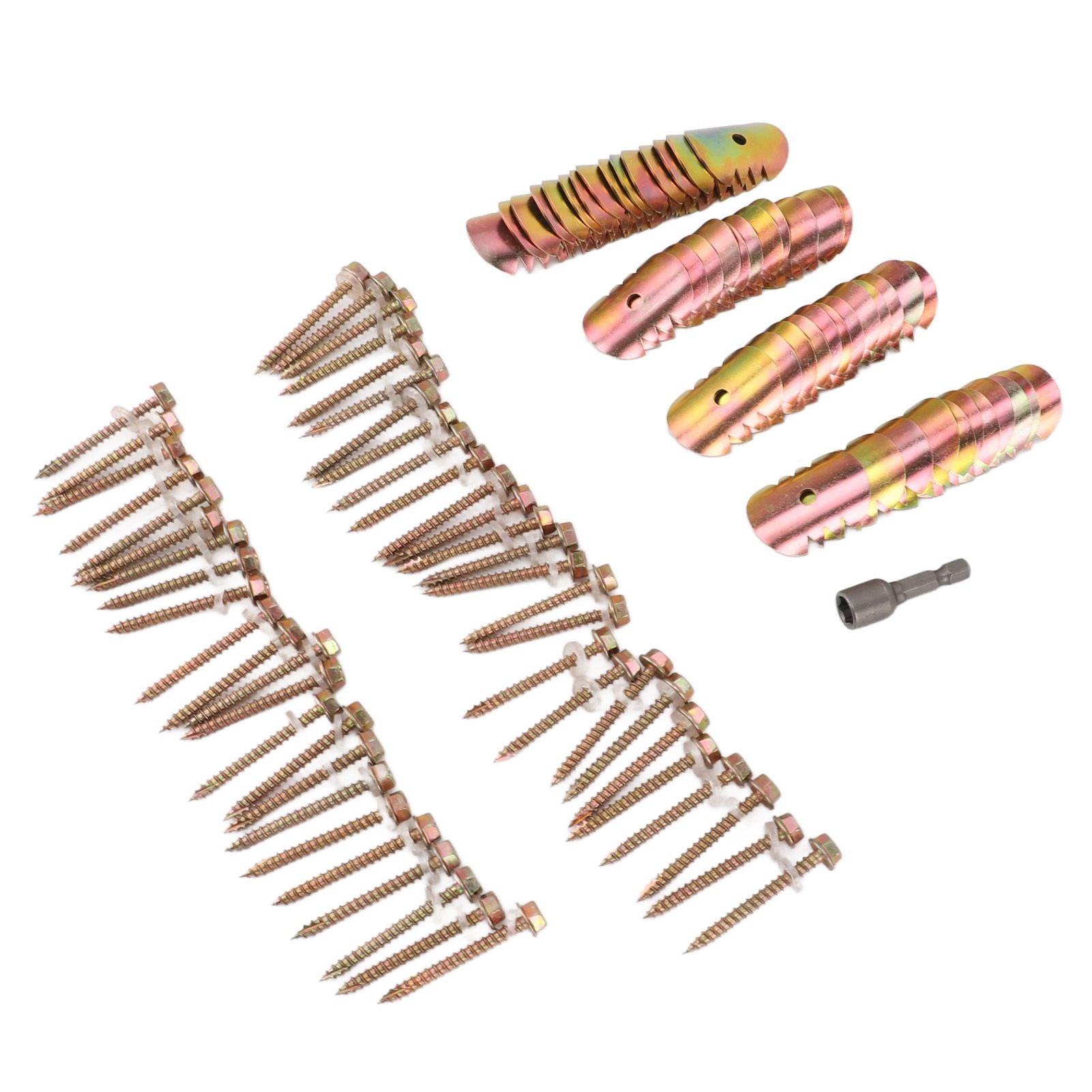 50 Sets Fence Wire Fasteners Carbon Steel Zinc Plated Rust Proof Wire Fencing Staples with Hex Socket Wrench for Repairing Fence