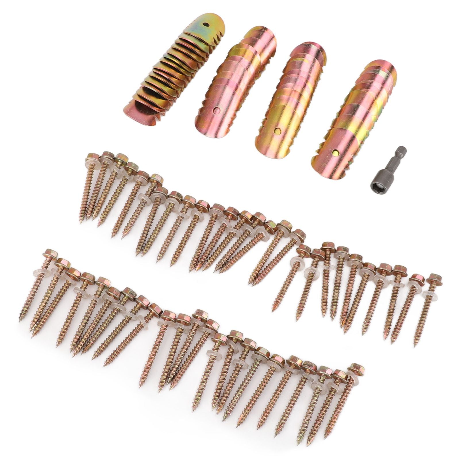 50 Sets Fence Wire Fasteners Carbon Steel Zinc Plated Rust Proof Wire Fencing Staples with Hex Socket Wrench for Repairing Fence