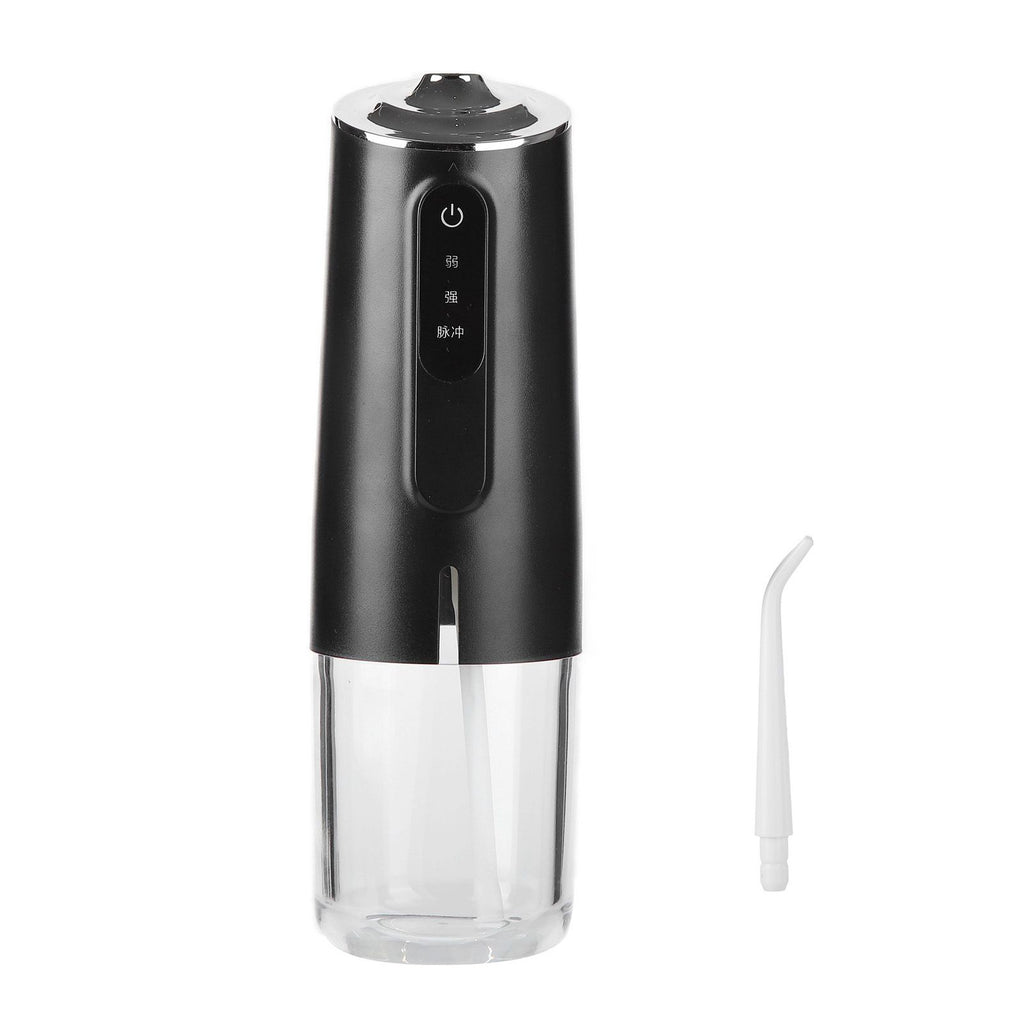 240ml Portable Oral Irrigator 3‑Mode USB Rechargeable Water Dental Floss Waterproof Tooth Cleaner with 1 NozzleBlack