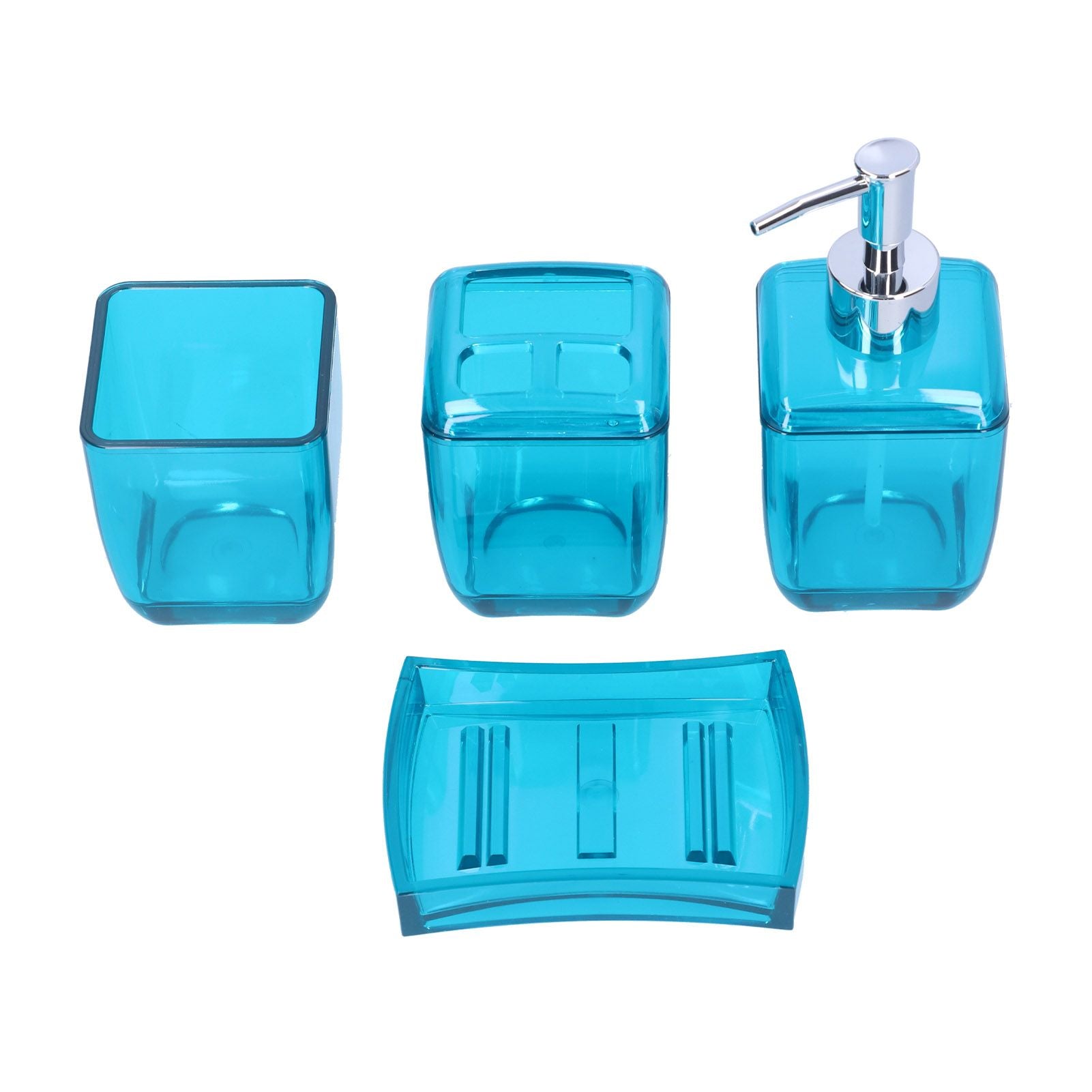 4PCS Bathroom Set Soap Dispenser Toothbrush Holder Wash Cup Soap Dish Bathroom Supplies