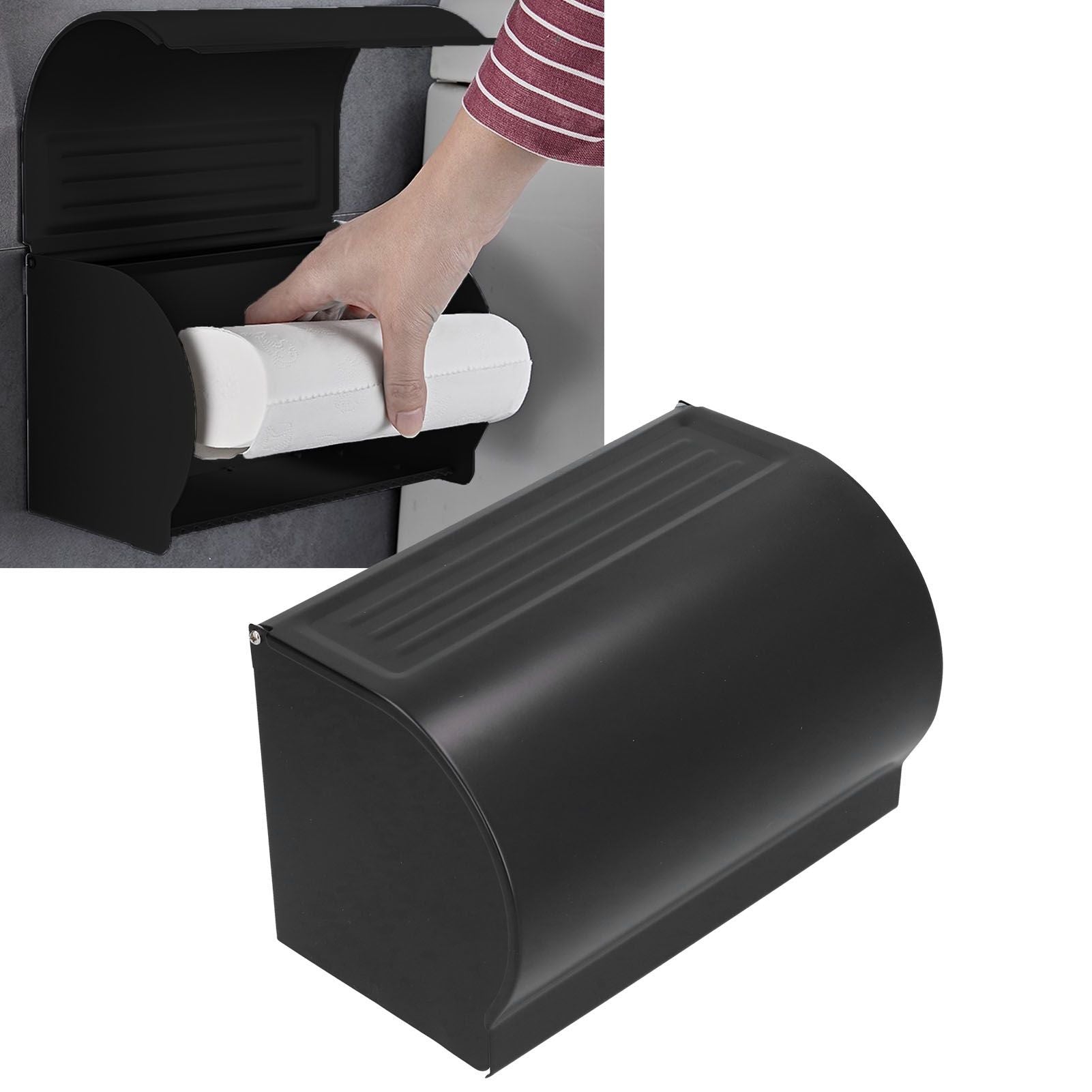 Wall Mounted Tissue Box Rectangular Aluminum Tissue Mobile Phone Holder for Bathroom