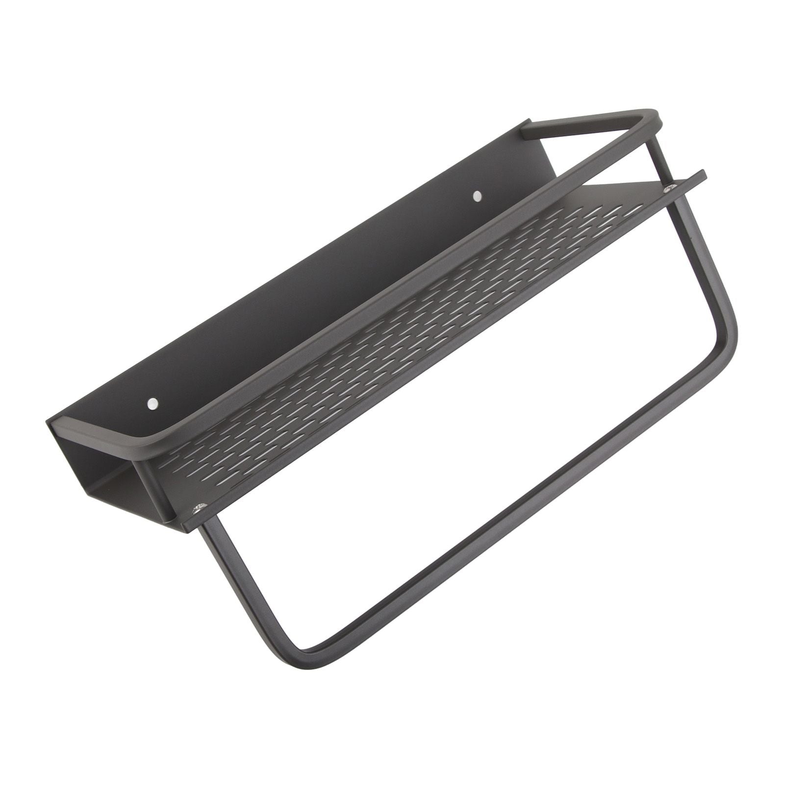 Shower Caddy Grey Shower Organizer Shelf Easy Install Aluminium Alloy Large Capacity Shower Accessory for Bathroom Home 30cm / 11.8in