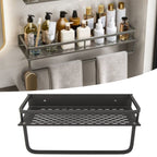 Shower Caddy Grey Shower Organizer Shelf Easy Install Aluminium Alloy Large Capacity Shower Accessory for Bathroom Home 30cm / 11.8in