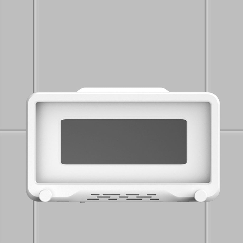 Shower Cell Phone Holder Bathroom 360 Degree Rotatable Drill Free Waterproof Wall Mounted Cell Phone Case White