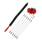 Chimney Brush Press Type Durable Nylon Soft Durable Small Size Inner Wall Cleaning Brush(Black New 410mmx 6 Rod A HEX Pole)
