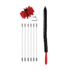 Chimney Brush Press Type Durable Nylon Soft Durable Small Size Inner Wall Cleaning Brush(Black New 410mmx 6 Rod A HEX Pole)