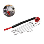 Chimney Brush Press Type Durable Nylon Soft Durable Small Size Inner Wall Cleaning Brush(Black New 410mmx 6 Rod A HEX Pole)