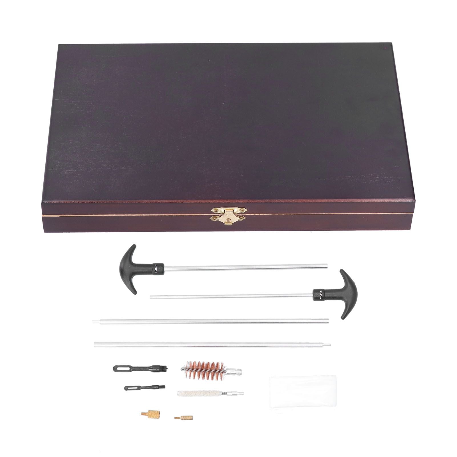 Gun Cleaning Kits Prevent Scratches Easily Storage Electrical Maintenance Cleaning Brush for AutomobileGK06 Aluminum Rod Wooden Box Set 24 Woolly