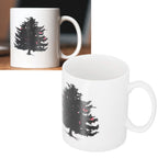 Christmas Trees Pattern Color Changing Mug Heat Induction Cup Ceramic Mug for Home Office