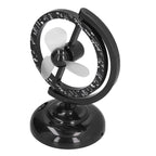 USB Fan Black Mini 90 Degree Free Rotation Strong Wind Cooling Equipment for Home Desk Office Table
