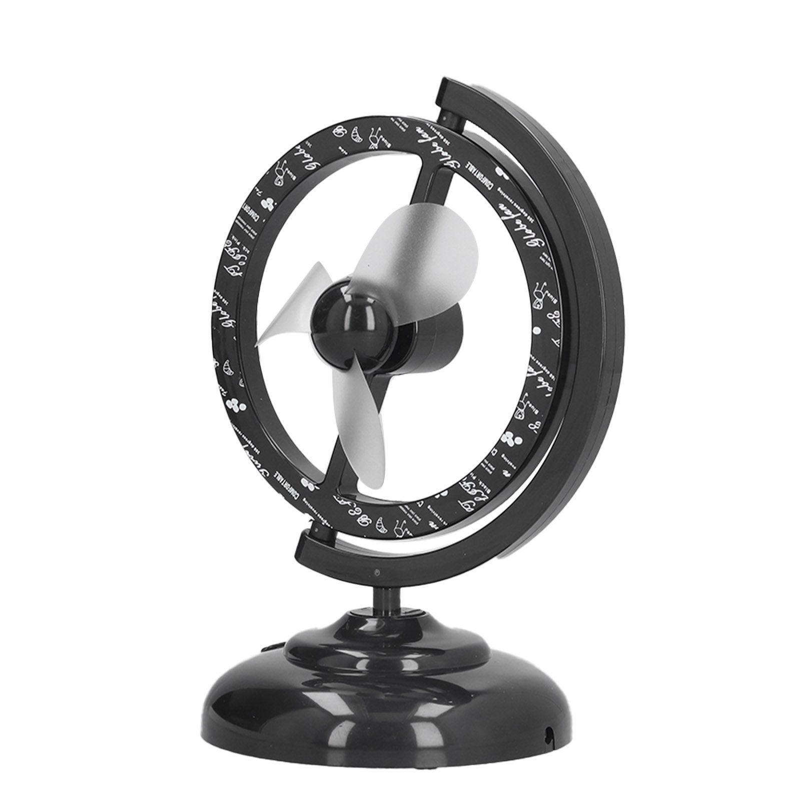 USB Fan Black Mini 90 Degree Free Rotation Strong Wind Cooling Equipment for Home Desk Office Table