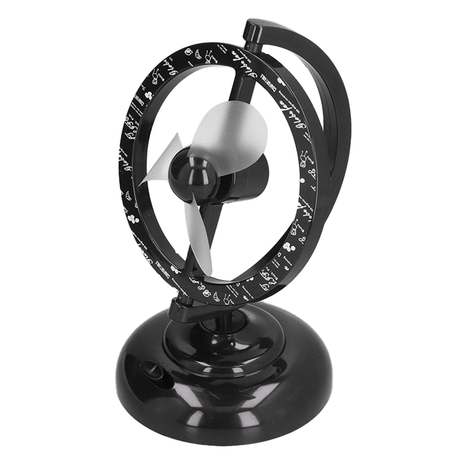 USB Fan Black Mini 90 Degree Free Rotation Strong Wind Cooling Equipment for Home Desk Office Table