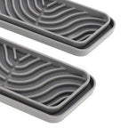 2Pcs Refrigerator Water Drip Tray Catcher Trapezoidal Silicone Refrigerator Drip Tray Catcher for GE for Samsung Grey