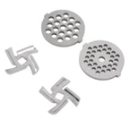 Stainless Steel Meat Grinder Plate Discs Grinding Blades for Food Grinder Attachment 2 Sharp Blades 2 Cutting Plates