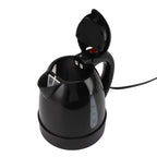 Electric Kettle 150W 1L Black Road Hot Water Boiler Stainless Steel Liner Auto Shut Off Tea Kettle Car Cigarette Plug 12V for Sedans SUVs