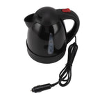 250W Portable Car Electric Kettle with Cigarette Lighter Road Trip 24V Truck Heated Water Tea Coffee Kettle Auto Shut Off 1000ml Black