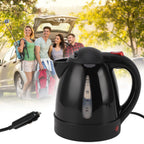 250W Portable Car Electric Kettle with Cigarette Lighter Road Trip 24V Truck Heated Water Tea Coffee Kettle Auto Shut Off 1000ml Black