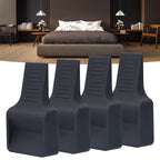 4Pcs Casters Stoppers V Shape Anti Sliding Furniture Wheel Cups for Sofas Beds Chairs Cabinets Black