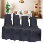 4Pcs Casters Stoppers V Shape Anti Sliding Furniture Wheel Cups for Sofas Beds Chairs Cabinets Black