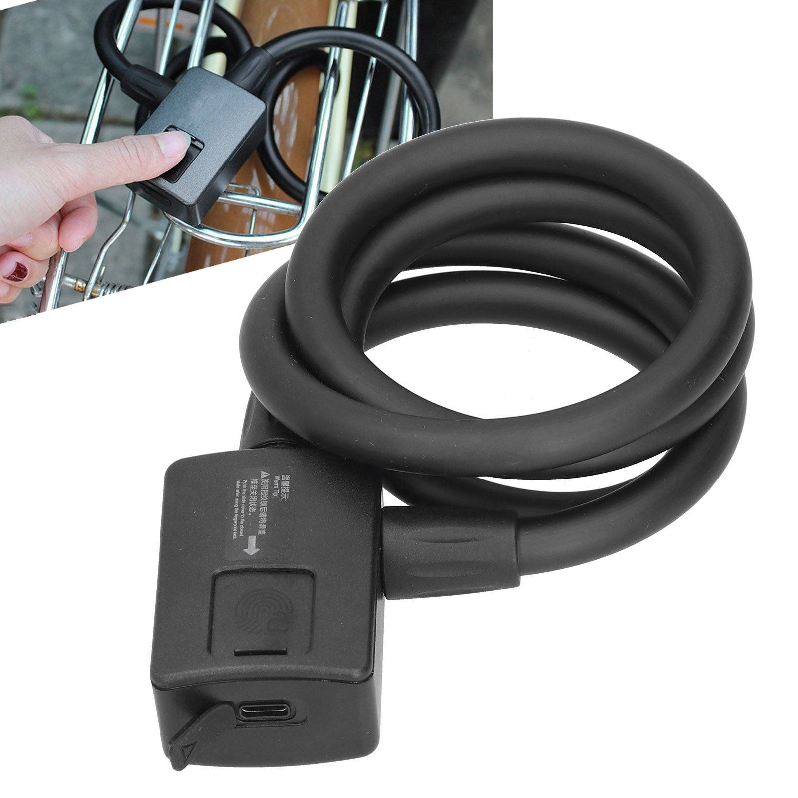 3.7V Electric Bike Lock Bluetooth Fingerprint Bike Lock with Waterproof and Dustproof Anti Theft for Cycling