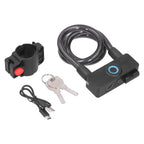 3.7V Lithium Battery Portable Fingerprint Bicycle Lock Bluetooth Intelligent Chain Lock for Motorcycle Mountain Bike