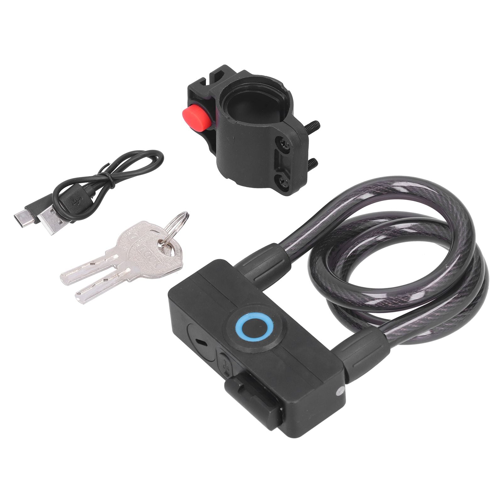 3.7V Lithium Battery Portable Fingerprint Bicycle Lock Bluetooth Intelligent Chain Lock for Motorcycle Mountain Bike
